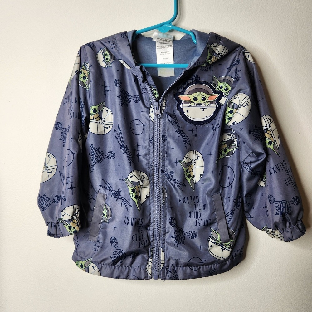 Kids Star Wars The Child Yoda Lightweight Hooded Jacket Size 3T Grogu‎